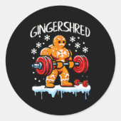 Funny Christmas Gingerbread Gingershred Gym Bodybu Runder Aufkleber (Vorderseite)