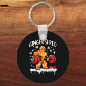 Funny Christmas Gingerbread Gingershred Gym Bodybu Schlüsselanhänger (Vorderseite)