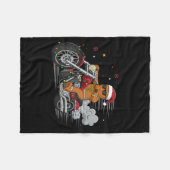 Funny Christmas Gingerbread Man Biker Riding A Mot Fleecedecke (Vorderseite (Horizontal))