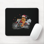 Funny Christmas Gingerbread Man Biker Riding A Mot Mousepad (Mit Mouse)