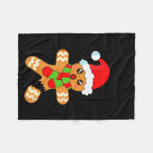 Funny Christmas Gingerbread Man Cookie Oh Snap Fleecedecke (Vorderseite (Horizontal))