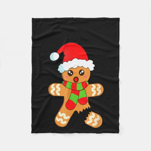 Funny Christmas Gingerbread Man Cookie Oh Snap Fleecedecke (Vorderseite)