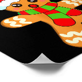 Funny Christmas Gingerbread Man Cookie Oh Snap  Poster (Ecke)