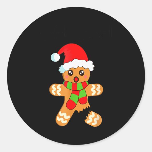 Funny Christmas Gingerbread Man Cookie Oh Snap Runder Aufkleber (Vorderseite)
