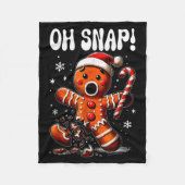 Funny Christmas Gingerbread Man Oh Snap Outfit Paj Fleecedecke (Vorderseite)