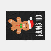 Funny Christmas Gingerbread Man Oh Snap Outfit Paj Fleecedecke (Vorderseite (Horizontal))