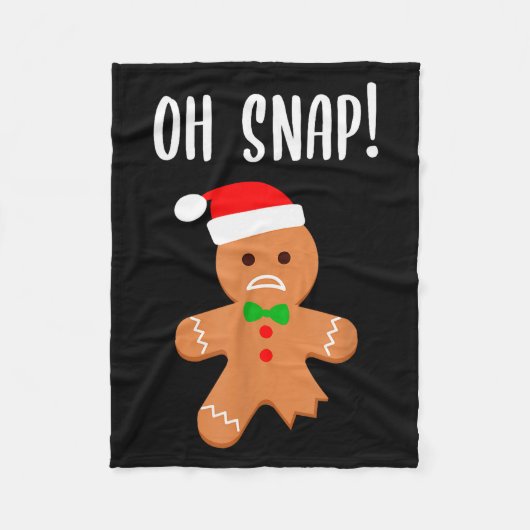 Funny Christmas Gingerbread Man Oh Snap Outfit Paj Fleecedecke (Vorderseite)
