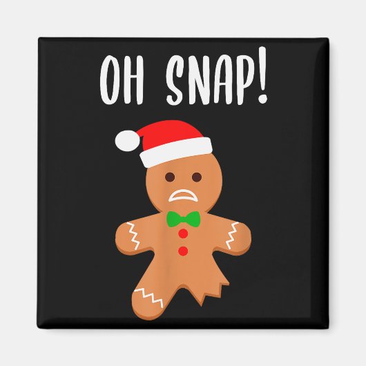 Funny Christmas Gingerbread Man Oh Snap Outfit Paj Magnet (Vorne)