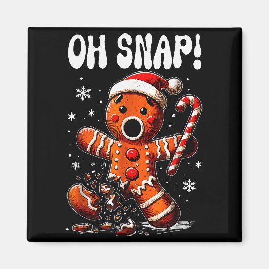 Funny Christmas Gingerbread Man Oh Snap Outfit Paj Magnet (Vorne)