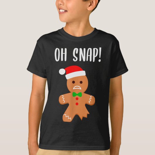 Funny Christmas Gingerbread Man Oh Snap Outfit Paj T-Shirt (Vorderseite)