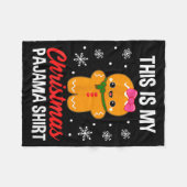 Funny Christmas Gingerbread Man Pajama Pj Outfit G Fleecedecke (Vorderseite (Horizontal))