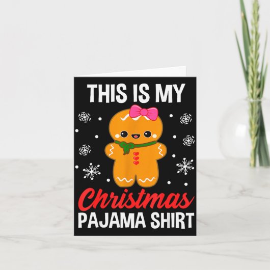Funny Christmas Gingerbread Man Pajama Pj Outfit G Karte (Vorderseite)