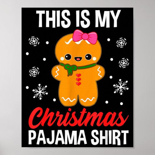 Funny Christmas Gingerbread Man Pajama Pj Outfit G Poster (Vorne)