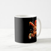 Funny Christmas Gingerbread Man Playing Baseball C Kaffeetasse (VorderseiteRechts)