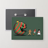 Funny Christmas Gingerbread Santa Holiday Party Button (Vorderseite/Rückseite)
