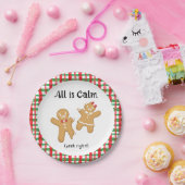 Funny Christmas Gingerbrot Cookie All is Calm Pappteller (Party)
