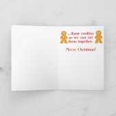 Funny Christmas Gingerbrot Cookie Joke Feiertagskarte (Innenseite)