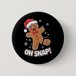 Funny Christmas Gingerbrot Mann Oh Snap Outfit Paj Button