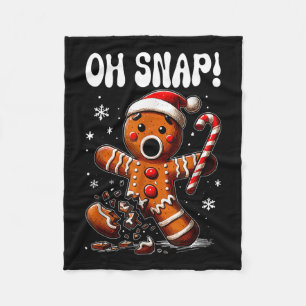 Funny Christmas Gingerbrot Mann Oh Snap Outfit Paj Fleecedecke