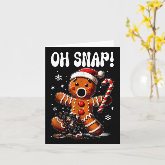 Funny Christmas Gingerbrot Mann Oh Snap Outfit Paj Karte (Gelbe Blume)