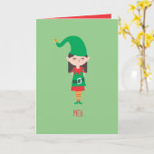 Funny Christmas Girl Elf Karte (Gelbe Blume)