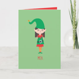 Funny Christmas Girl Elf Karte