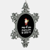 Funny Christmas Gluten Free Schneeflocken Zinn-Ornament (Links)