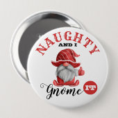 Funny Christmas Gnome Button (Vorne & Hinten)