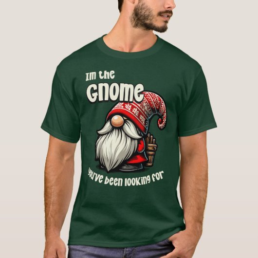 Funny Christmas Gnome Design T-Shirt (Vorderseite)