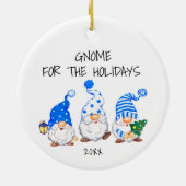 Funny Christmas Gnome Für das Ferienzentrum Keramik Ornament (Hinten)