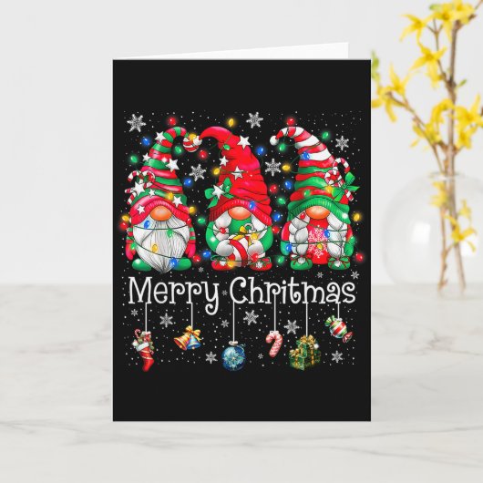 Funny Christmas Gnome Hanging With My Gnomies Fami Karte (Gelbe Blume)