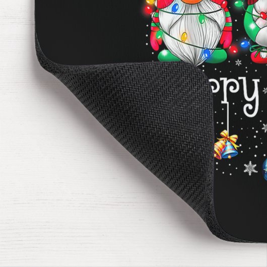 Funny Christmas Gnome Hanging With My Gnomies Fami Mousepad (Ecke)