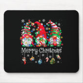 Funny Christmas Gnome Hanging With My Gnomies Fami Mousepad (Vorne)