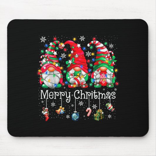 Funny Christmas Gnome Hanging With My Gnomies Fami Mousepad (Vorne)