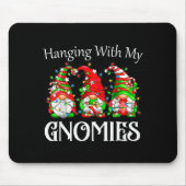 Funny Christmas Gnome Hanging With My Gnomies Fami Mousepad (Vorne)