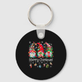 Funny Christmas Gnome Hanging With My Gnomies Fami Schlüsselanhänger (Vorderseite)