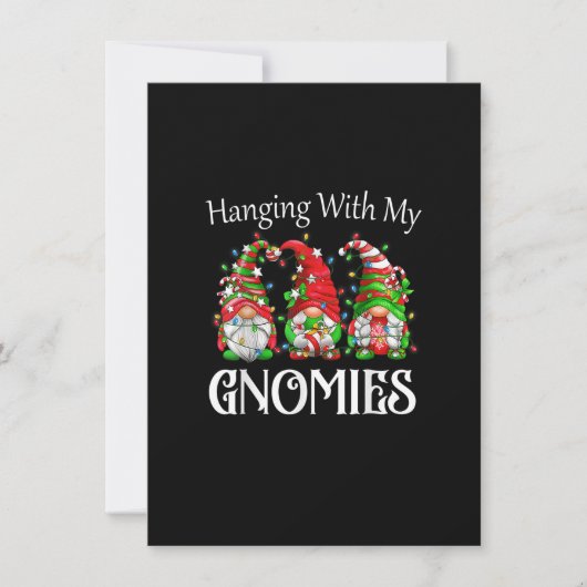 Funny Christmas Gnome mit meinen Gnome Fami Einladung (Vorderseite)