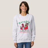 Funny Christmas Gnome, Naughty oder Nice Funny Fun Sweatshirt (Vorne ganz)