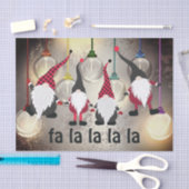 Funny Christmas Gnomes und Lights fa la la la la l Seidenpapier (Handwerk)