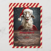 Funny Christmas Goat Einladung (Vorne/Hinten)