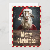 Funny Christmas Goat Feiertagskarte (Vorne/Hinten)