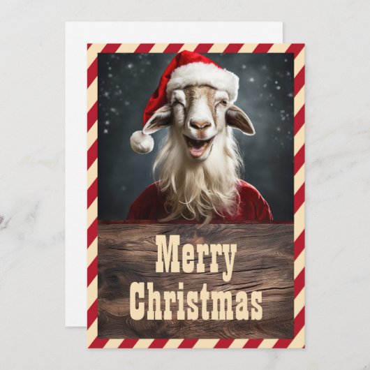 Funny Christmas Goat Feiertagskarte (Vorne/Hinten)