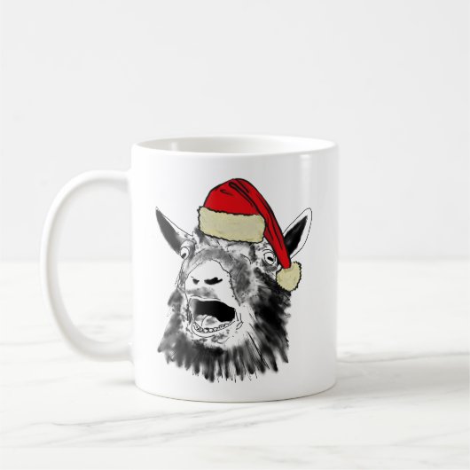 Funny Christmas Goat Kaffeetasse (Links)