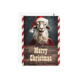 Funny Christmas Goat Postkarte