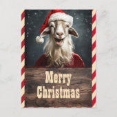 Funny Christmas Goat Postkarte (Vorderseite)