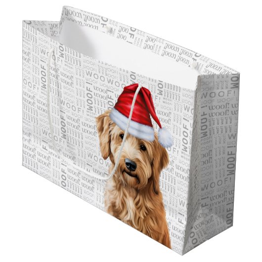 Funny Christmas Goldendoodle Dog Lover Große Geschenktüte (Vorderseite Schrägansicht)