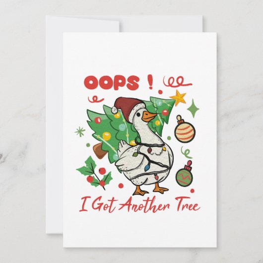 Funny Christmas Goose Card – Oops Einladung (Vorderseite)