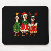 Funny Christmas Goose Jolly Geese Santa Reindeer X Mousepad (Vorne)