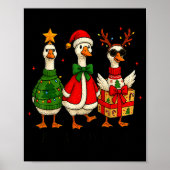Funny Christmas Goose Jolly Geese Santa Reindeer X Poster (Vorne)