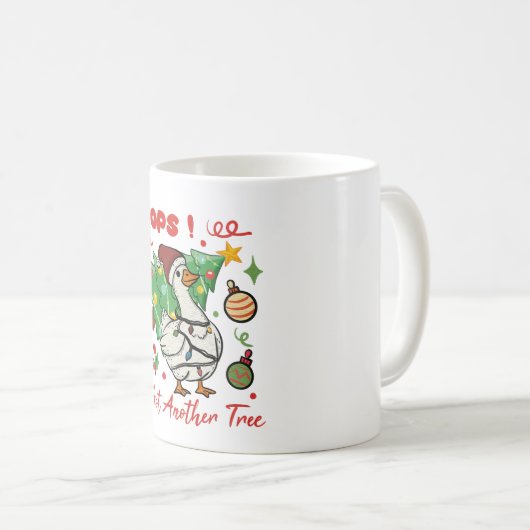 Funny Christmas Goose Mug – Oops Kaffeetasse (VorderseiteRechts)
